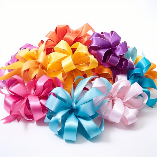 Colorful Assortment of Gift Wrapping Ribbons and Bows