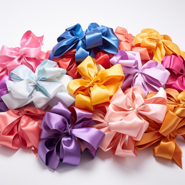 Colorful Assortment of Gift Wrapping Ribbons and Bows