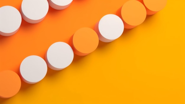 A colorful assortment of pills on a vibrant background