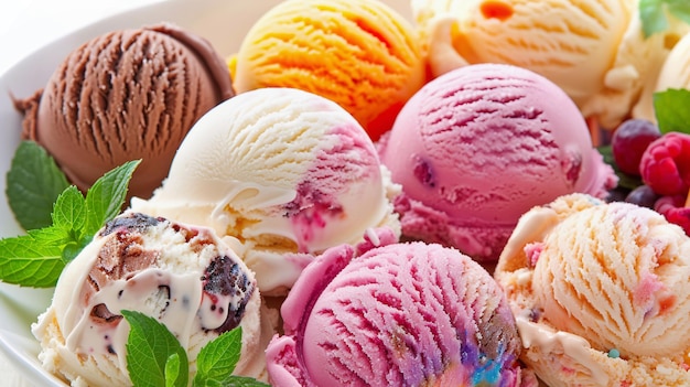 Colorful assortment of summer ice cream