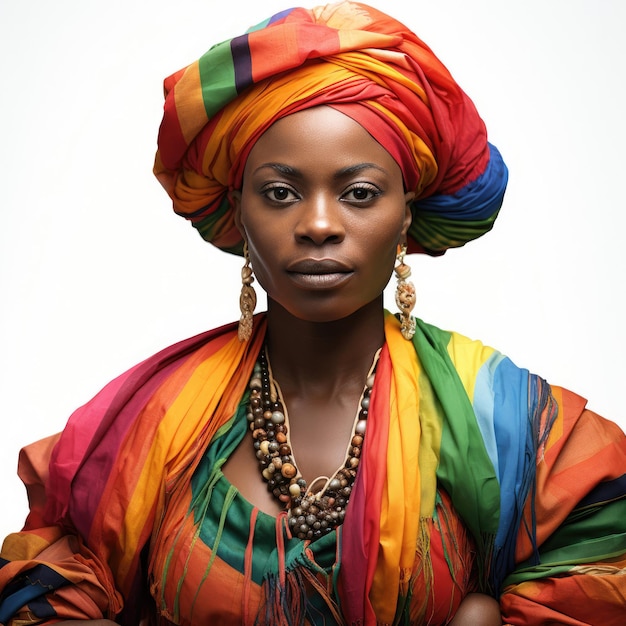 Colorful Attire of Sierra Leonean Krio Woman