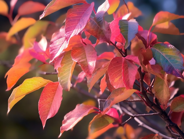 森の中の色鮮やかな紅葉