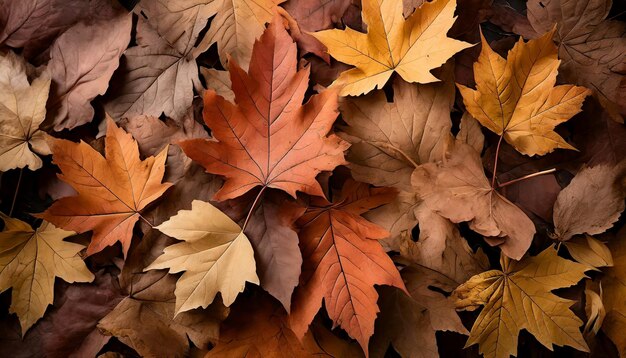 Colorful autumn leaves on the ground