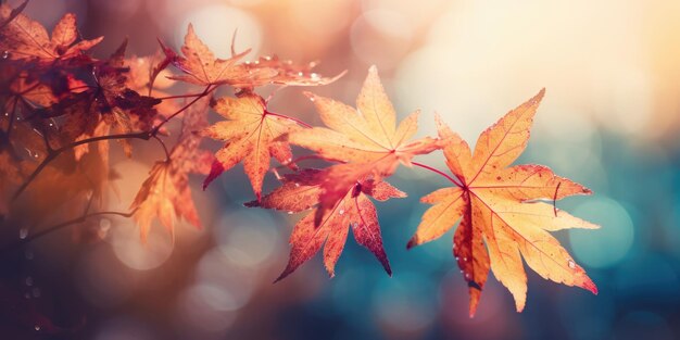 Photo colorful autumn maple leaves background