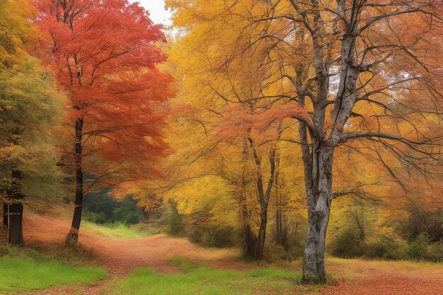 colorful autumn trees in the forestcolorful autumn trees in the forestautumn forest in the fall seas