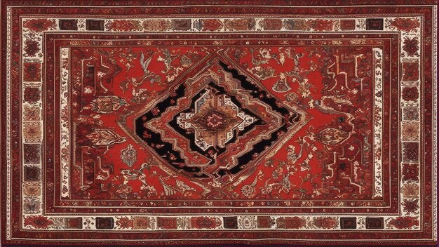 Colorful Azerbaijani Rug with Vibrant Design