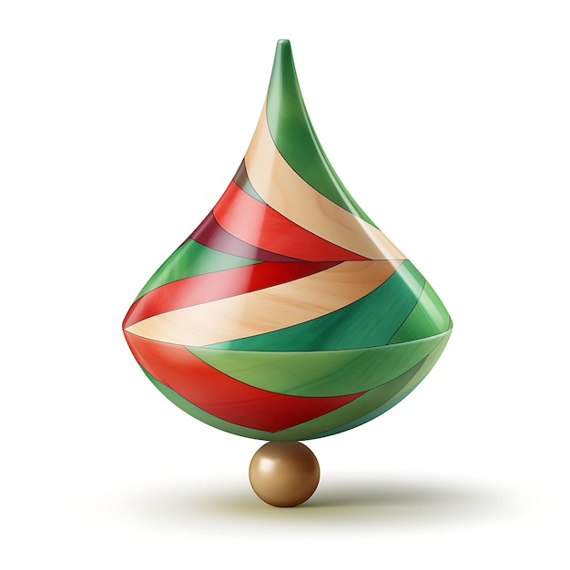 Colorful Azerbaijani Top Spinning Toy Green and Red Wood Top Shape Wi Creative Traditonal Objects