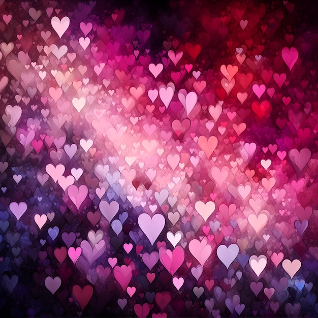 Фото Цветный фон абстрактные сердца стильные узоры для украшений с большим количеством любви и привязанности