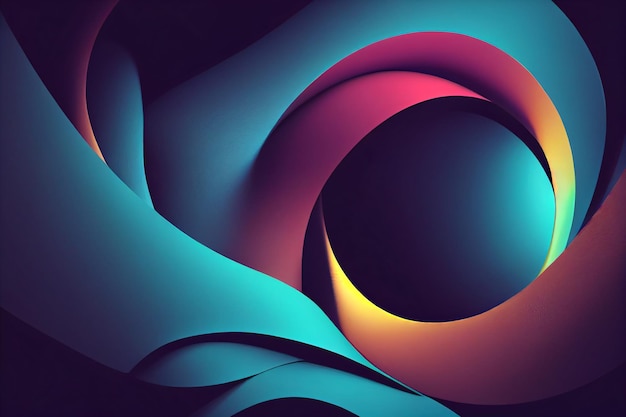 Colorful background abstract wavy 3d render