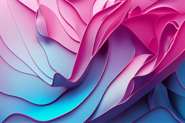 Colorful background abstract wavy 3d render