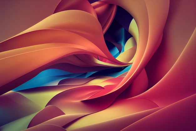 Colorful background abstract wavy 3d render