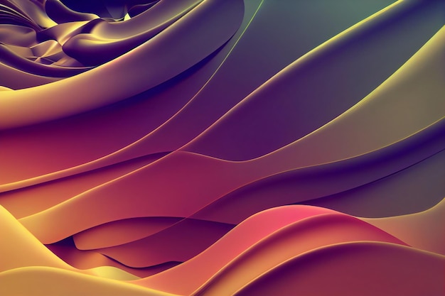 Colorful background abstract wavy 3d render