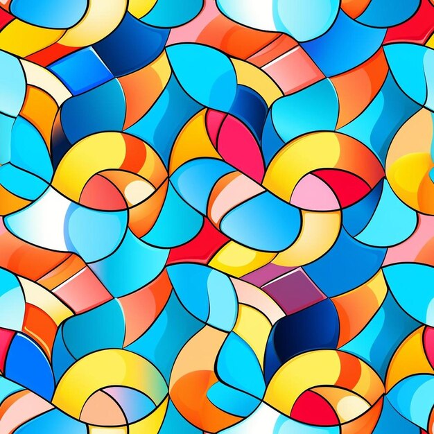 A colorful background of circles with a pattern of bright colors