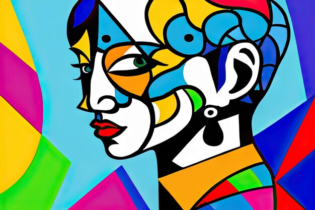 Colorful background cubism art styleabstracts portraits