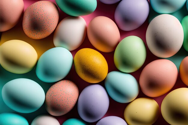 Colorful background of easter eggs collection easter celebration