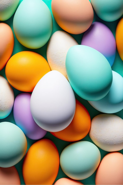 Красочный фон коллекции пасхальных яиц пасхальное празднование
