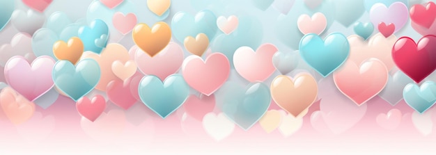 Photo colorful background filled with hearts