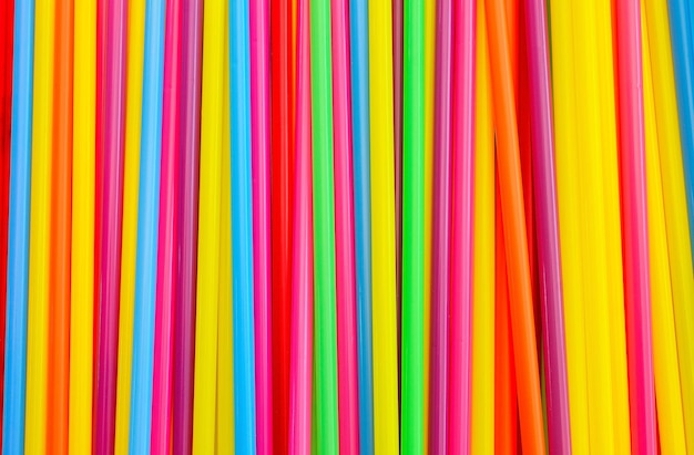 Colorful background from drinking straws