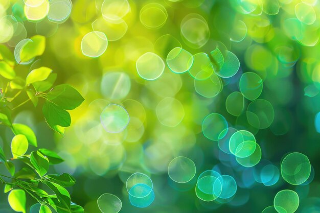 colorful background in green colors the bokeh effect