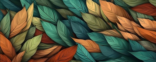 Colorful background of leaves