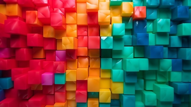 Красочный фон из пластиковых кубиков