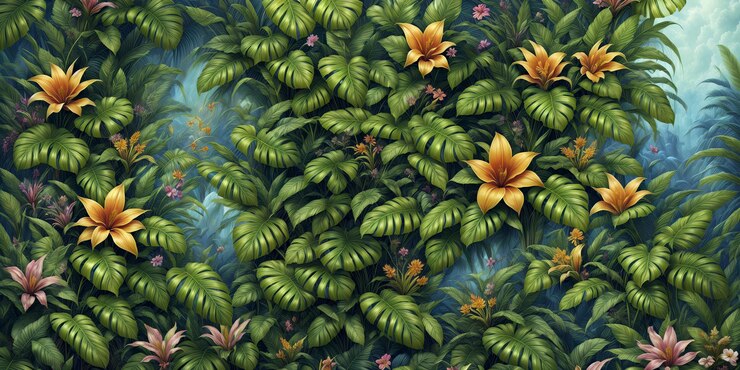 Premium Photo | Colorful background of many painted exotic tropical