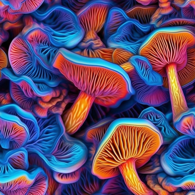 A colorful background of a mushroom wallpaper.