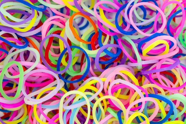 Colorful background rainbow colors rubber bands 