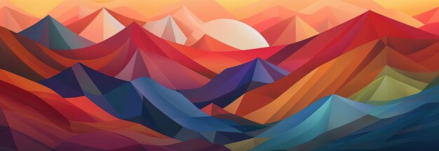 a colorful background on top of a mountain with various shapes