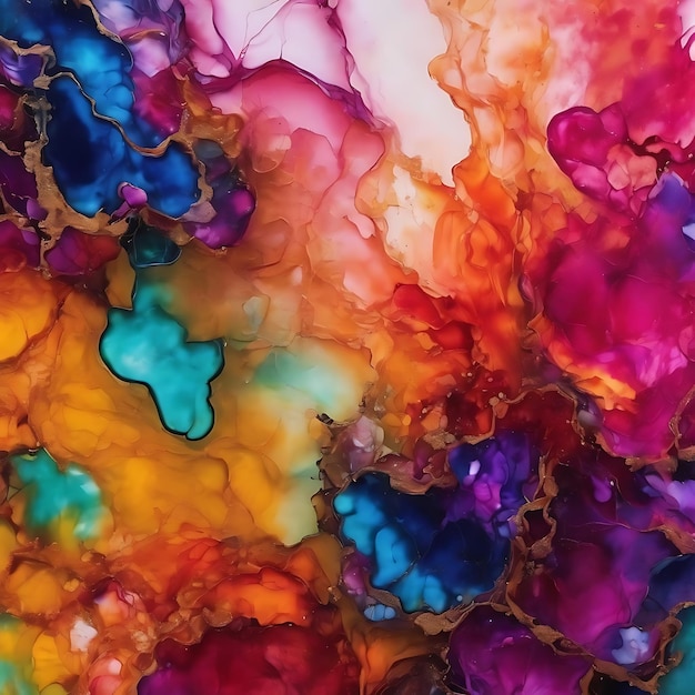 Colorful background with alcohol ink