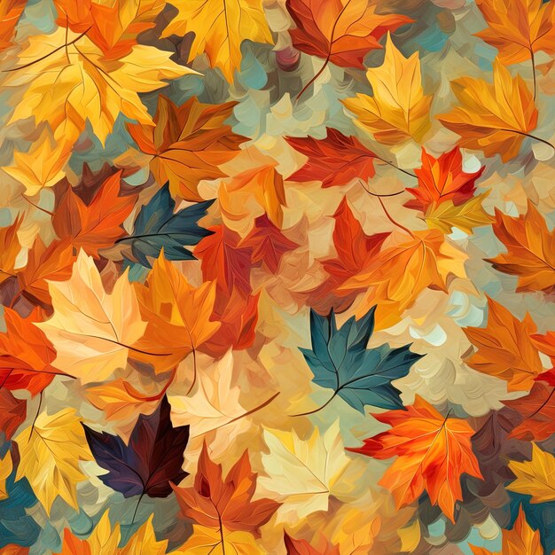 a colorful background with autumn leaves on it