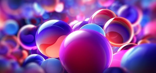 A colorful background with balls and a blue background