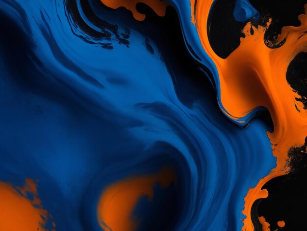 A colorful background with a black background and a blue and orange paint ai generated