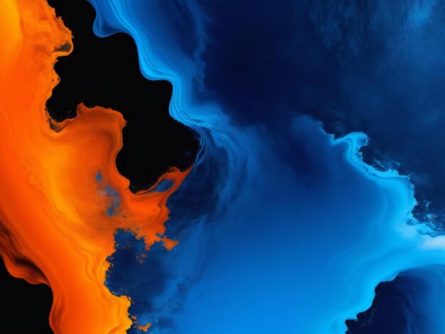 A colorful background with a black background and a blue and orange paint ai generated