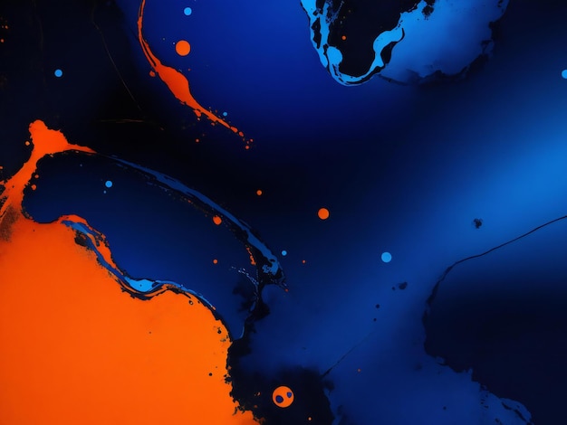 A colorful background with a black background and a blue and orange paint ai generated