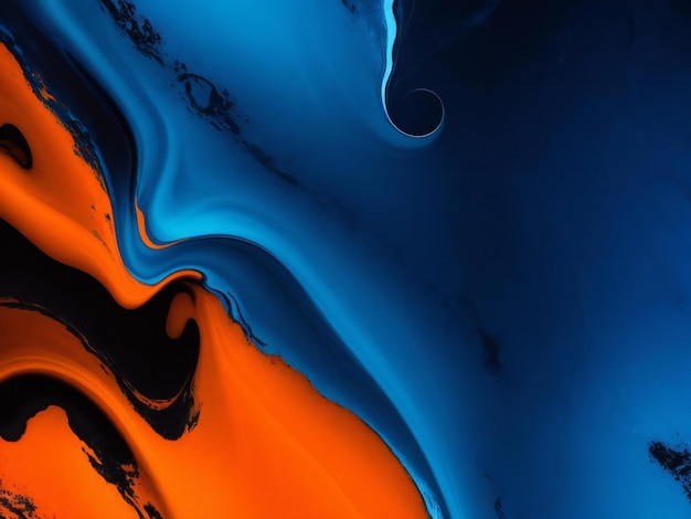 A colorful background with a black background and a blue and orange paint ai generated