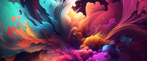 A colorful background with a black background and a colorful paint splash.