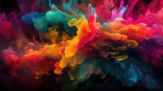 A colorful background with a black background and a colorful paint splashing in the middle.