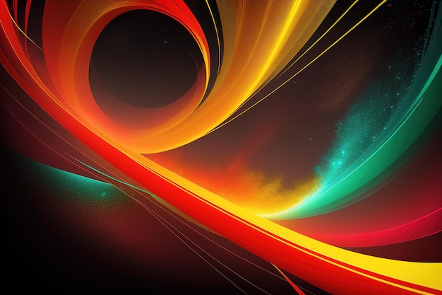 A colorful background with a black background and a colorful swirl.