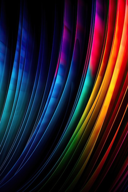 A colorful background with a black background and a rainbow of colors.