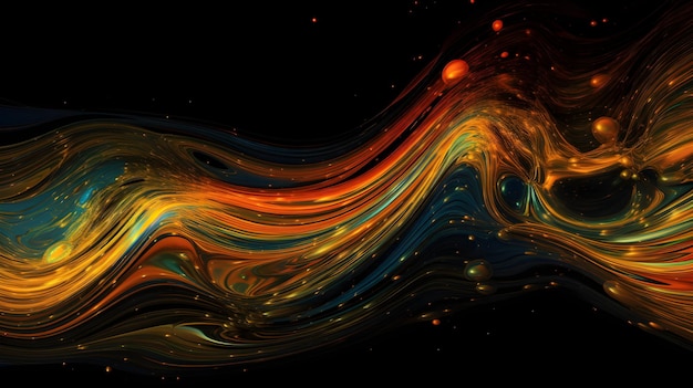 A colorful background with a black background and a red and blue swirl.