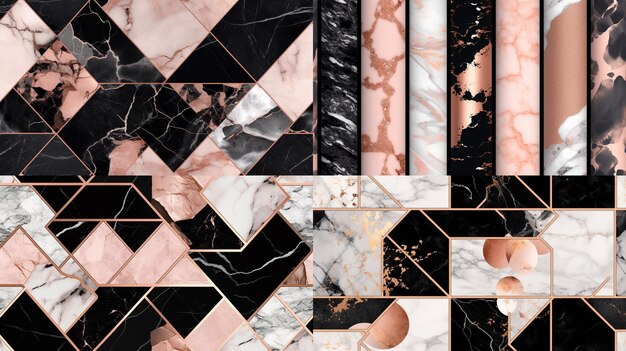 Colorful background with black and gold marble texture abstract pattern high resolution