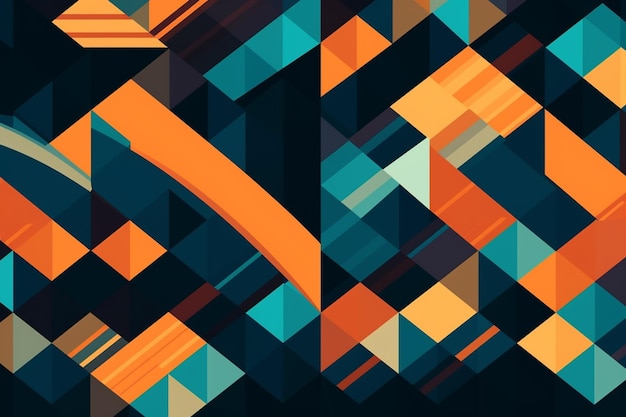 A colorful background with a black square and a blue square.