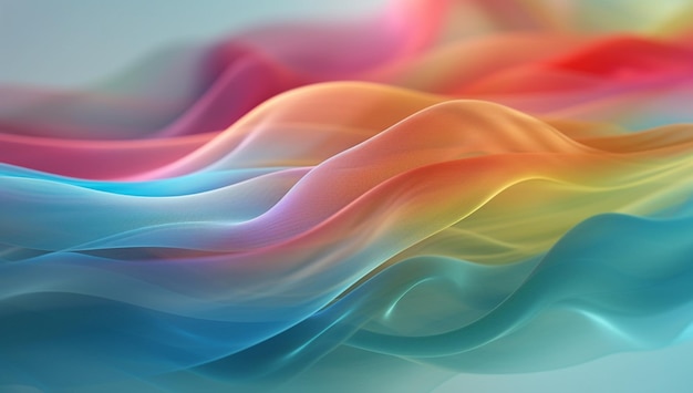 A colorful background with a blue background and a rainbow colored smoke.