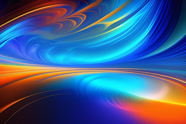 A colorful background with a blue and orange design.