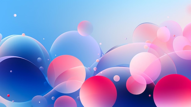 A colorful background with a blue and pink circles