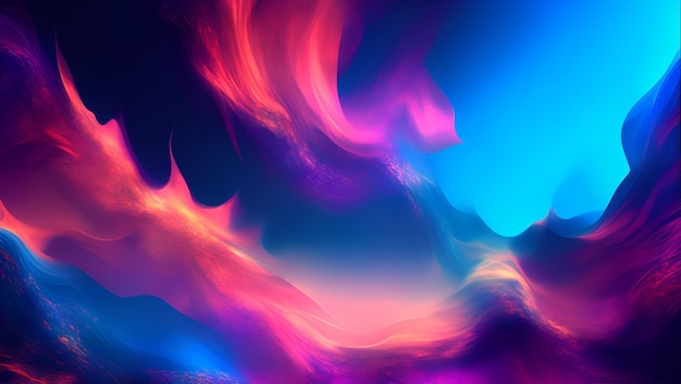 A colorful background with a blue and pink flame pattern