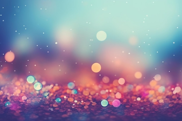 A colorful background with a blue and pink glittery background.