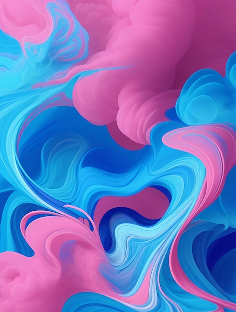 A colorful background with a blue and pink smoke