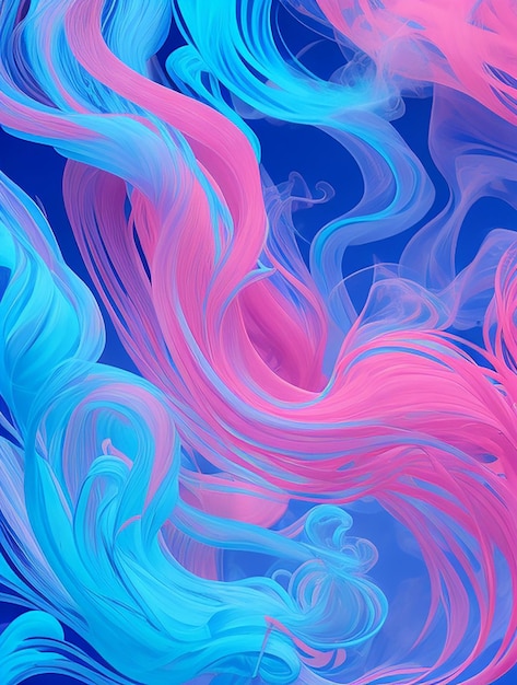 A colorful background with a blue and pink smoke